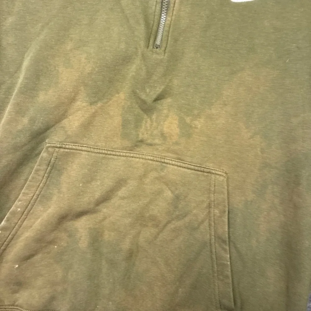 Nike Men‎ XL Half Zip Hoodie Olive Green Distressed Casual Worn